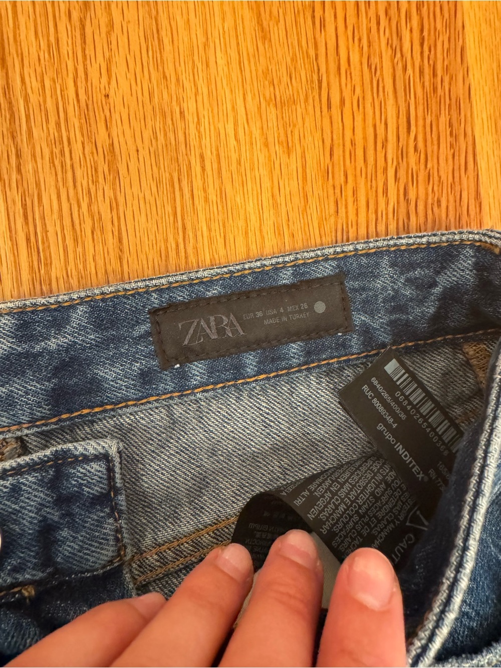 Zara Wide-Leg Denim Jeans in Blue Wash - Picture 4 of 5